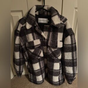 Calvin Klein Jeans Black and White Textured Coat